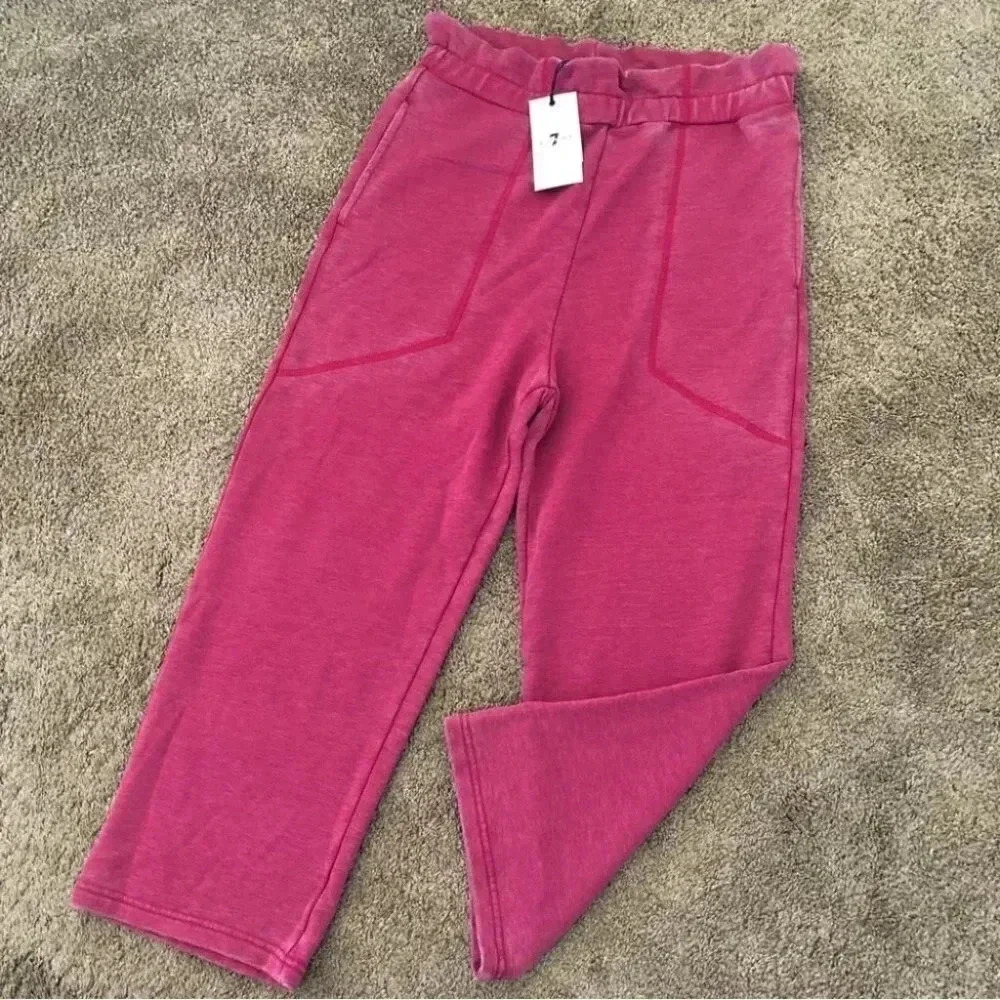 NWT 7 For All Mankind Pink Cotton Sweat Pant Joggers Track Pants Stretch: M